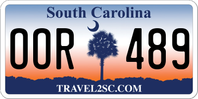 SC license plate OOR489