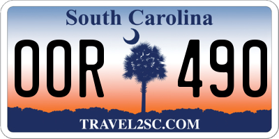 SC license plate OOR490