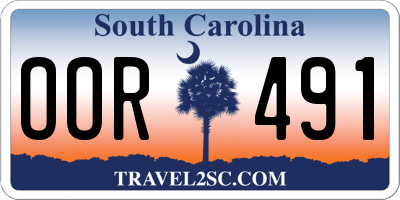 SC license plate OOR491
