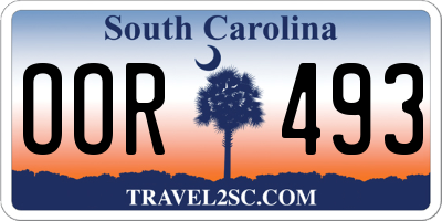 SC license plate OOR493