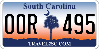 SC license plate OOR495