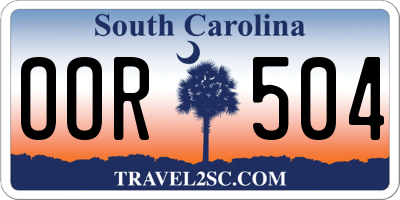 SC license plate OOR504