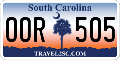 SC license plate OOR505