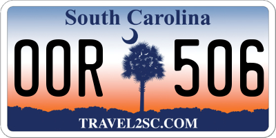 SC license plate OOR506