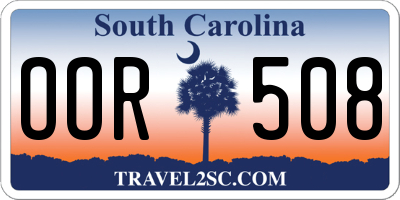 SC license plate OOR508
