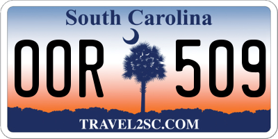 SC license plate OOR509