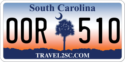 SC license plate OOR510