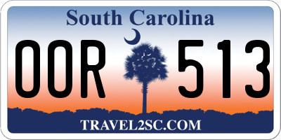 SC license plate OOR513