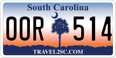SC license plate OOR514