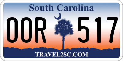 SC license plate OOR517