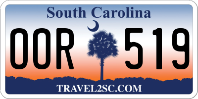 SC license plate OOR519
