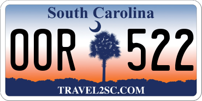 SC license plate OOR522
