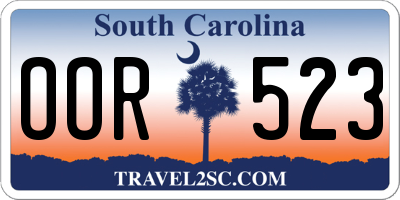 SC license plate OOR523