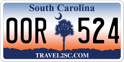 SC license plate OOR524