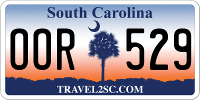 SC license plate OOR529
