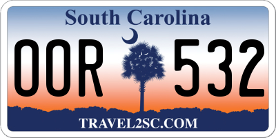 SC license plate OOR532