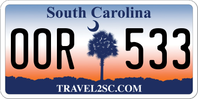 SC license plate OOR533