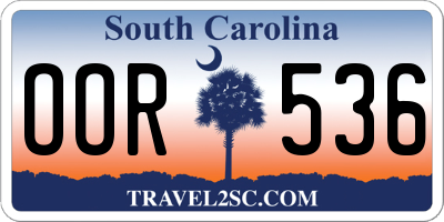 SC license plate OOR536