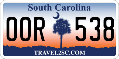 SC license plate OOR538