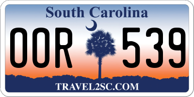 SC license plate OOR539