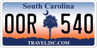 SC license plate OOR540