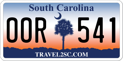 SC license plate OOR541