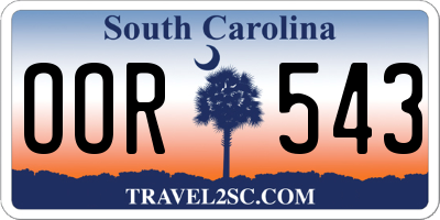 SC license plate OOR543