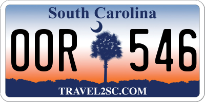 SC license plate OOR546