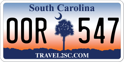 SC license plate OOR547