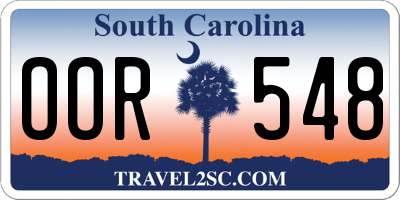 SC license plate OOR548