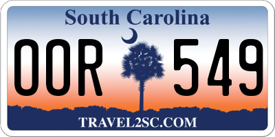 SC license plate OOR549