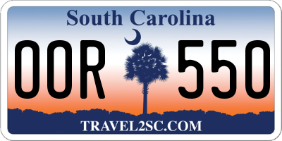 SC license plate OOR550