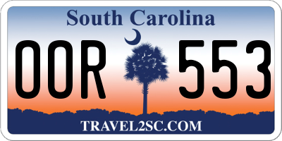 SC license plate OOR553