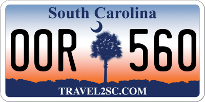 SC license plate OOR560
