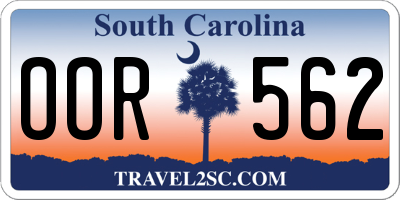 SC license plate OOR562