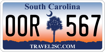 SC license plate OOR567