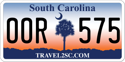 SC license plate OOR575