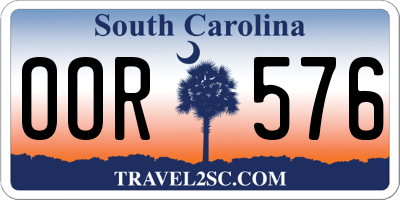 SC license plate OOR576