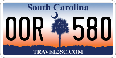 SC license plate OOR580
