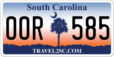 SC license plate OOR585