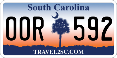 SC license plate OOR592