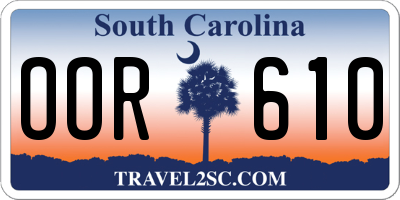 SC license plate OOR610