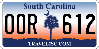 SC license plate OOR612