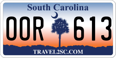 SC license plate OOR613
