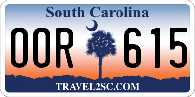 SC license plate OOR615