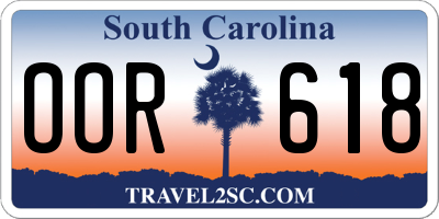SC license plate OOR618