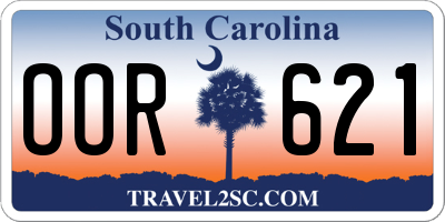 SC license plate OOR621