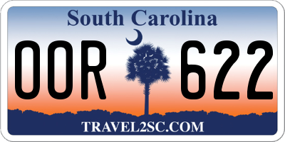 SC license plate OOR622