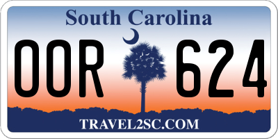SC license plate OOR624