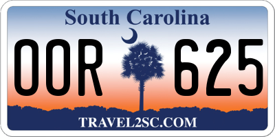 SC license plate OOR625